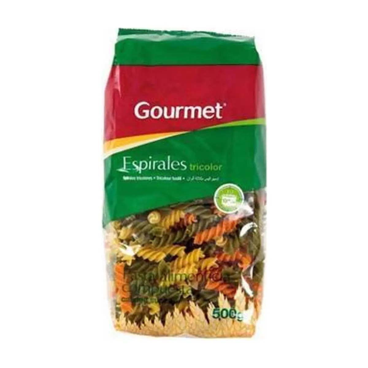 Pasta Espiral Tricolor (500g) GOURMET (Fusilli / Tornillos)