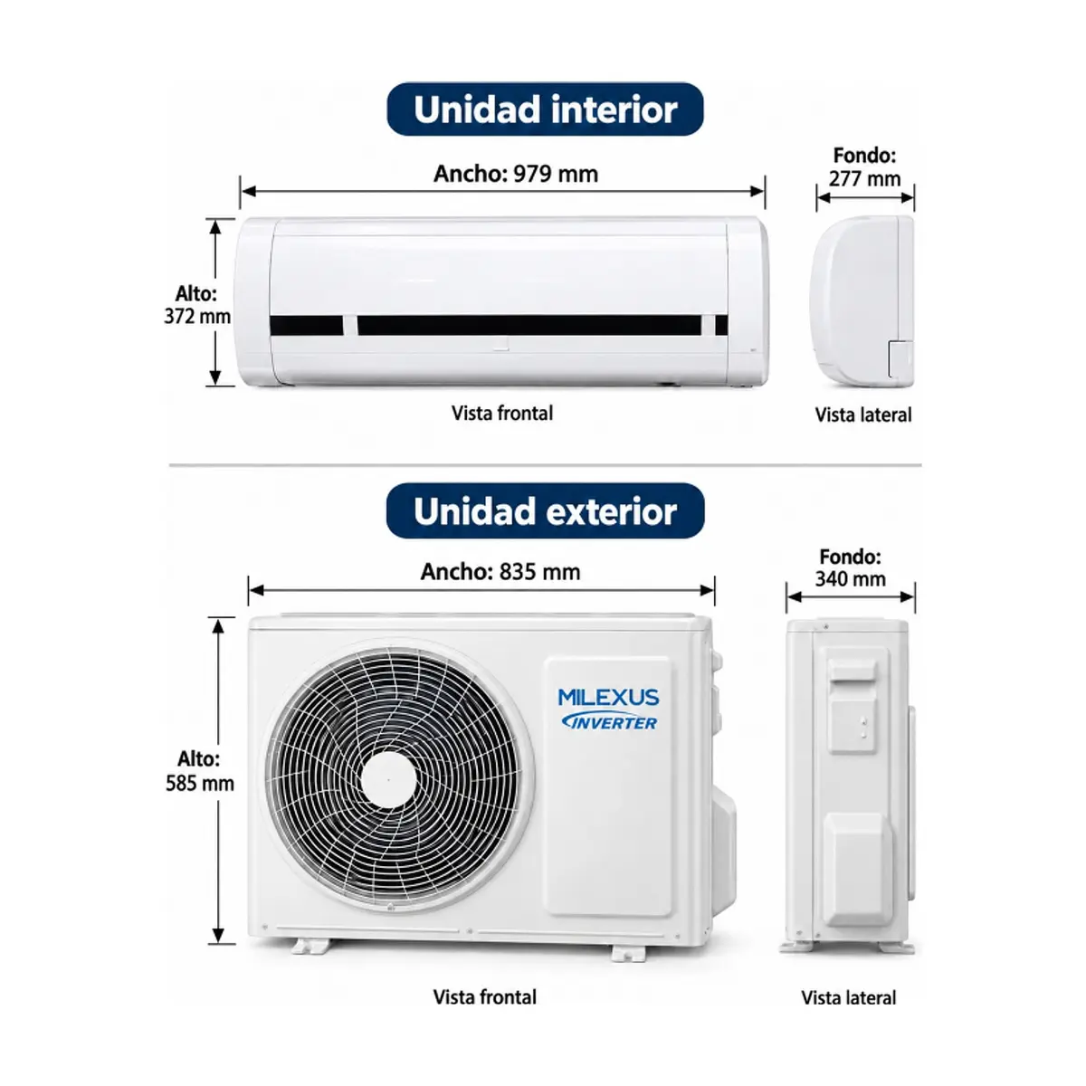 Aire acondicionado tipo split inverter de 1.5 tonelada Milexus ML-INVERTER-18K-220V - Thumbnail 3