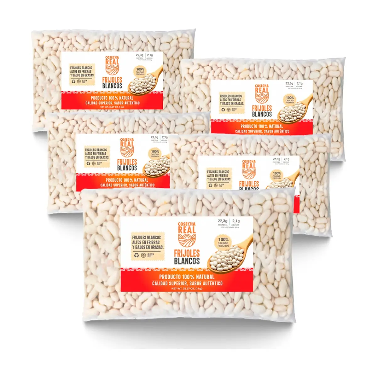 Frijoles blancos Cosecha Real (5 x 1 kg / 2.2 lb)