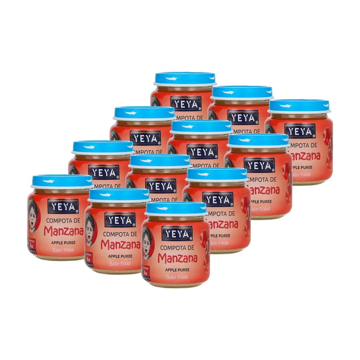 Compota de manzana YEYA (12 x 113 g / 4 oz)