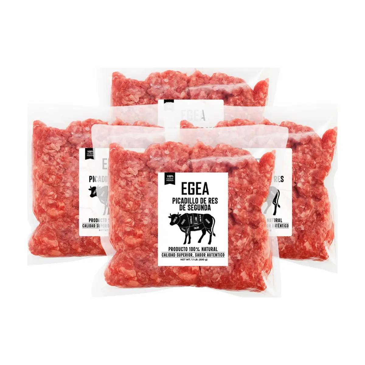Picadillo de res de segunda EGEA (4 x 500 g / 1.1 lb)