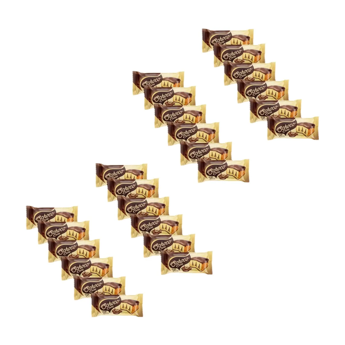 Pastel relleno con salsa de cacao cubierto de chocolate con leche Schoco Cake Ani (24 x 40 g / 1.41 oz)