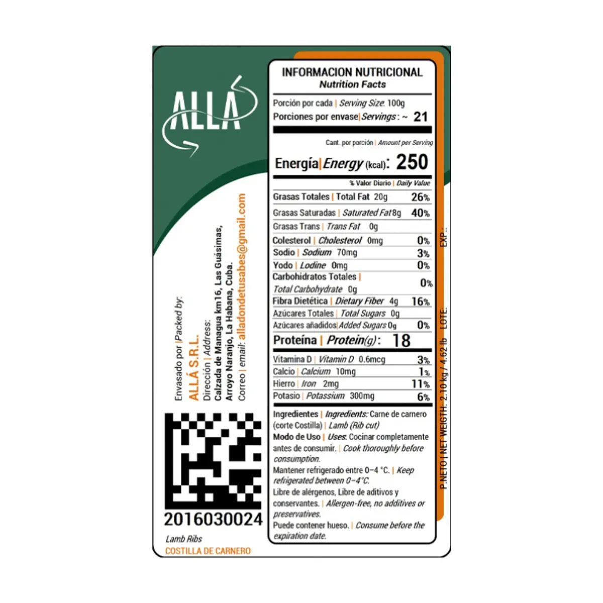 Costilla de carnero Allá (2.10 kg / 4.62 lb) - Miniatura 5