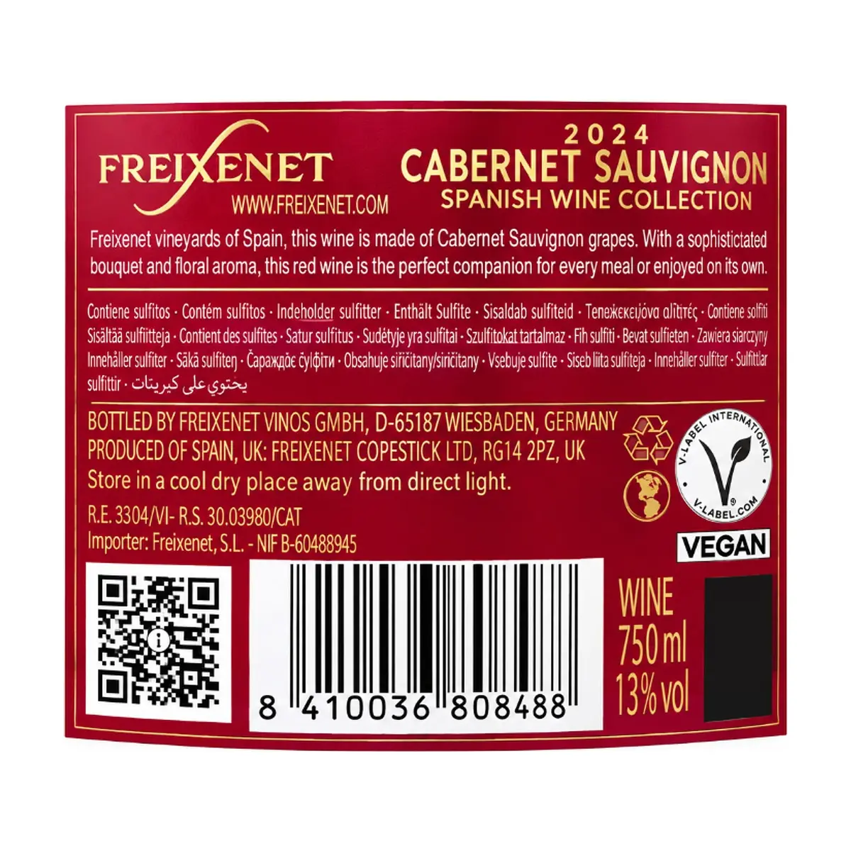 Vino tinto Cabernet Sauvignon Freixenet (750 ml) - 13% vol - Thumbnail 3