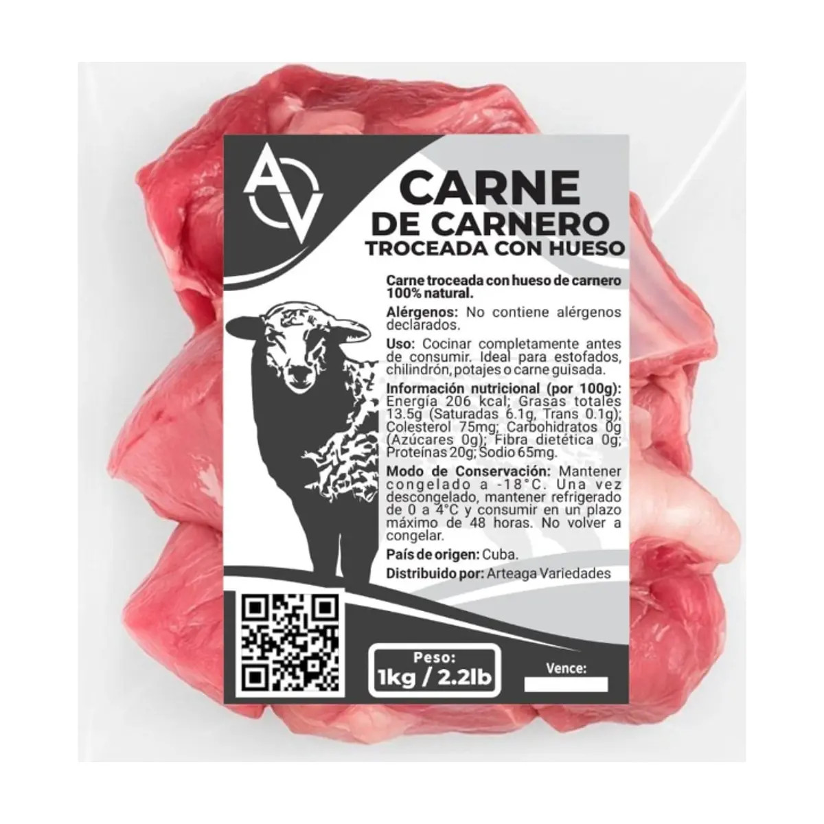 Carne de carnero troceada con hueso Arteaga Variedades (1 kg / 2.2 lb) - Miniatura 2