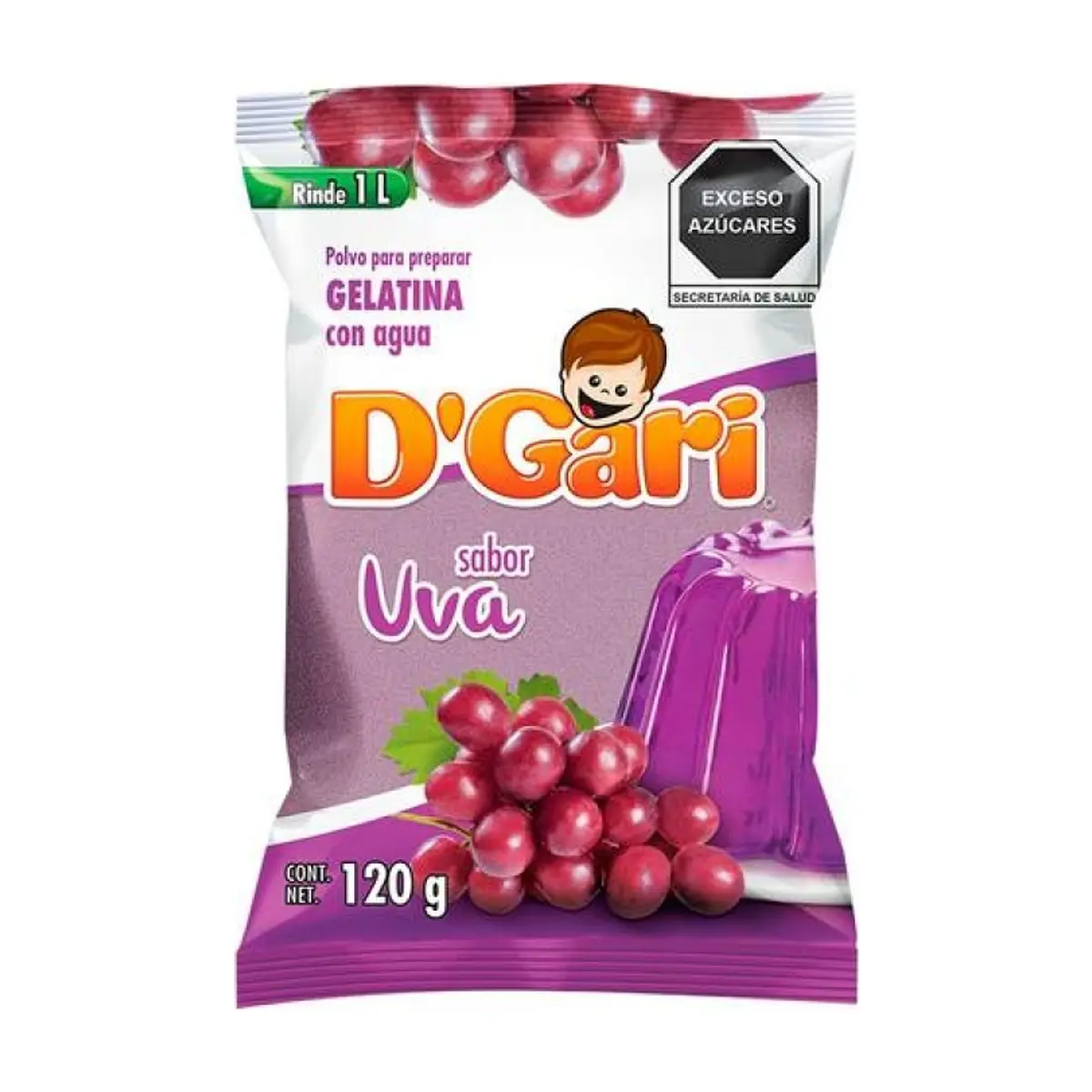 Gelatina sabor uva D'Gari (120 g / 4.2 oz)
