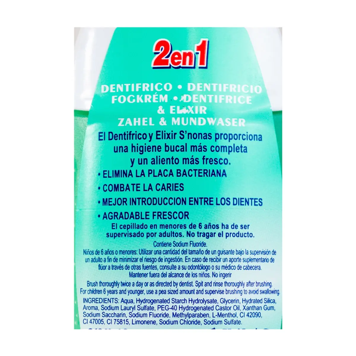 Dentífrico elixir clorofila S'nonas (100 ml / 3.38 oz) - Thumbnail 3
