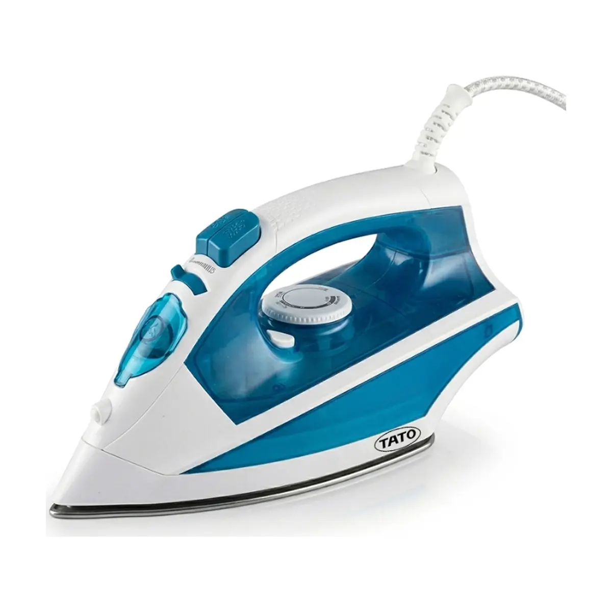 Plancha de vapor eléctrica blanca y azul TATO YB-202