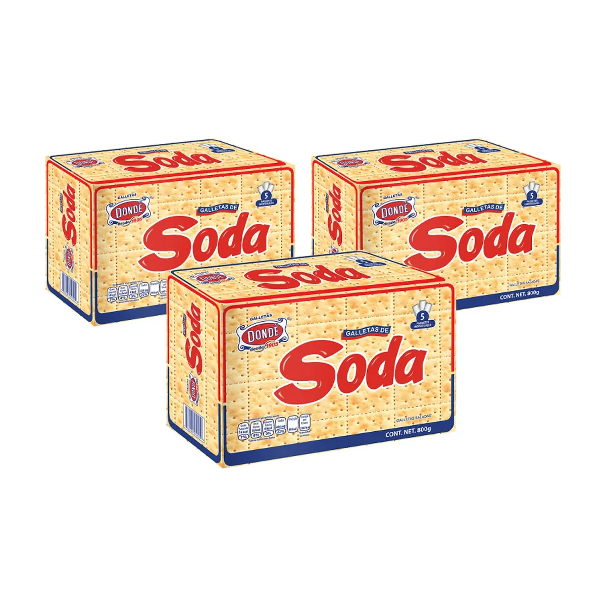 Galletas de soda Dondé (3 x 800 g / 1.76 lb)