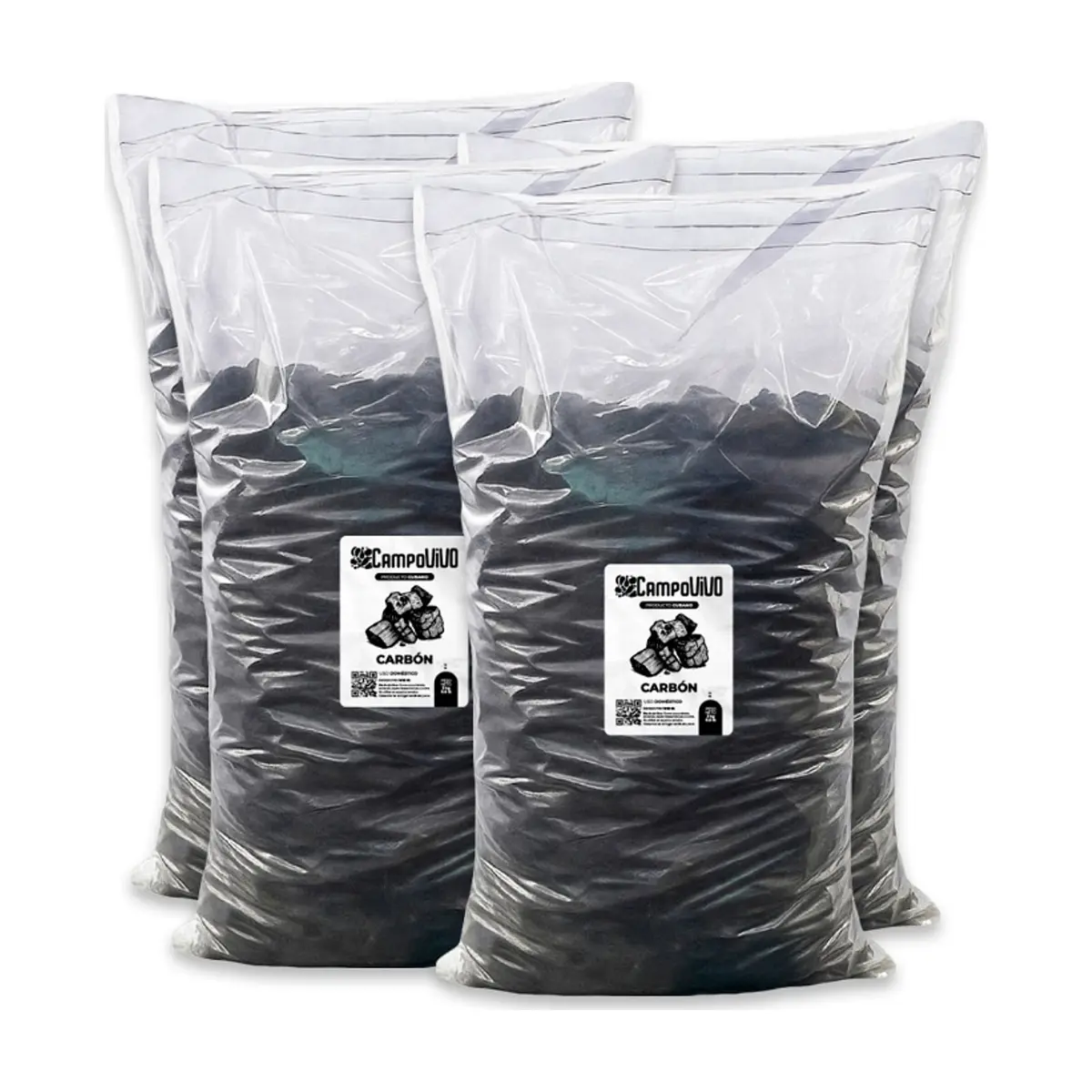 Carbón vegetal Campo Vivo (4 x 3 kg / 6.6 lb) - Miniatura 1