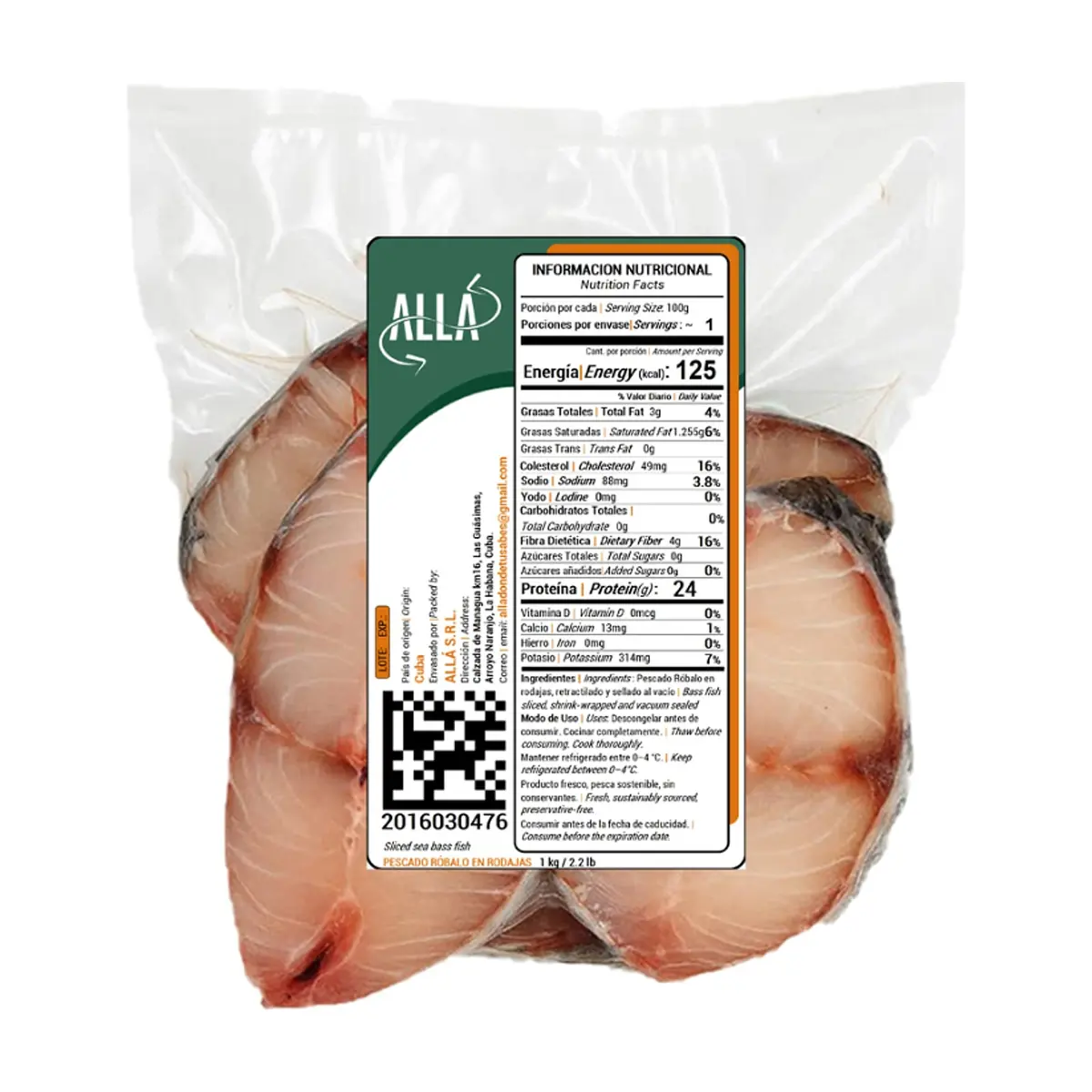 Pescado róbalo en rodajas ALLÁ (1 kg / 2.2 lb) - Miniatura 4