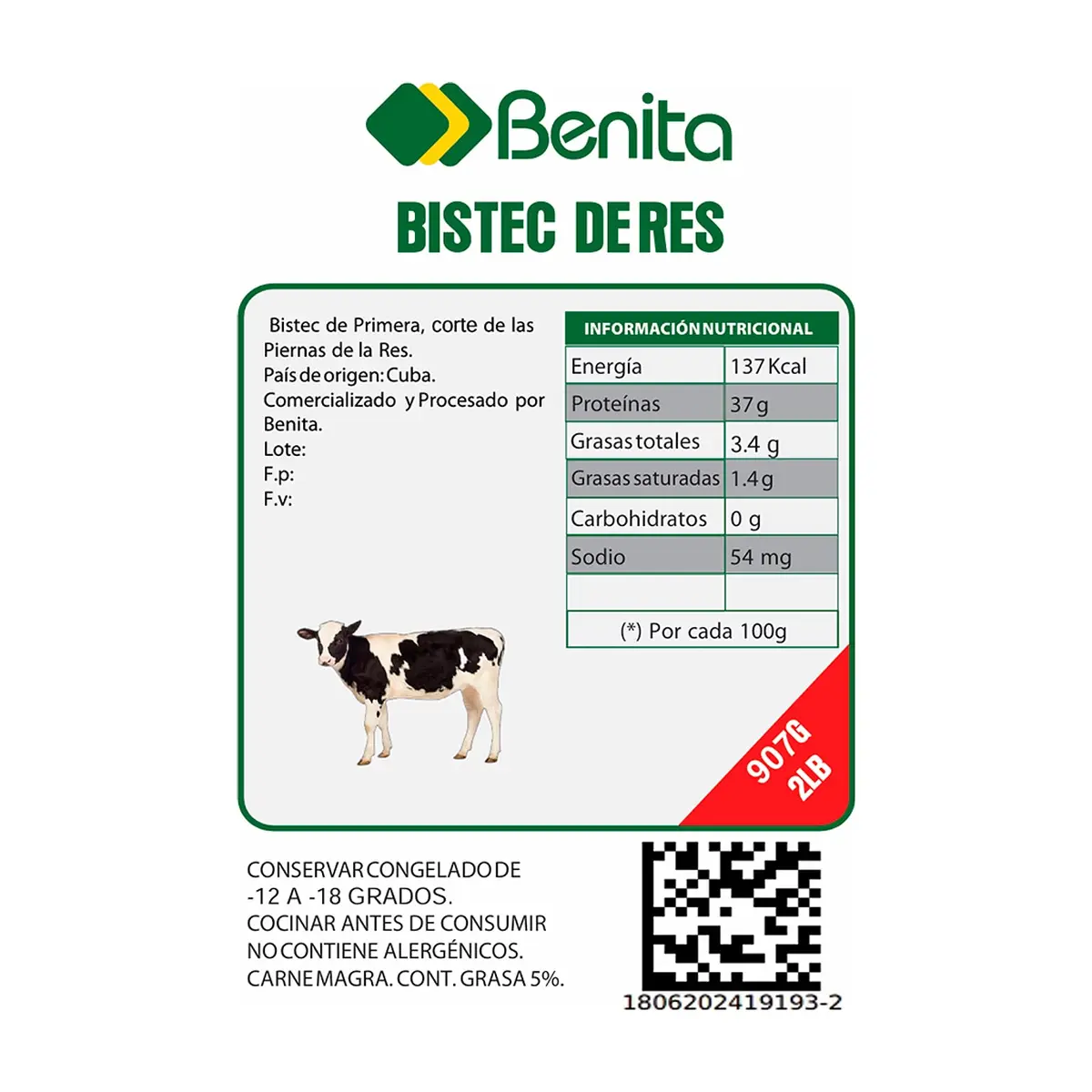 Bistec de res Benita (907 g / 2 lb) - Miniatura 3