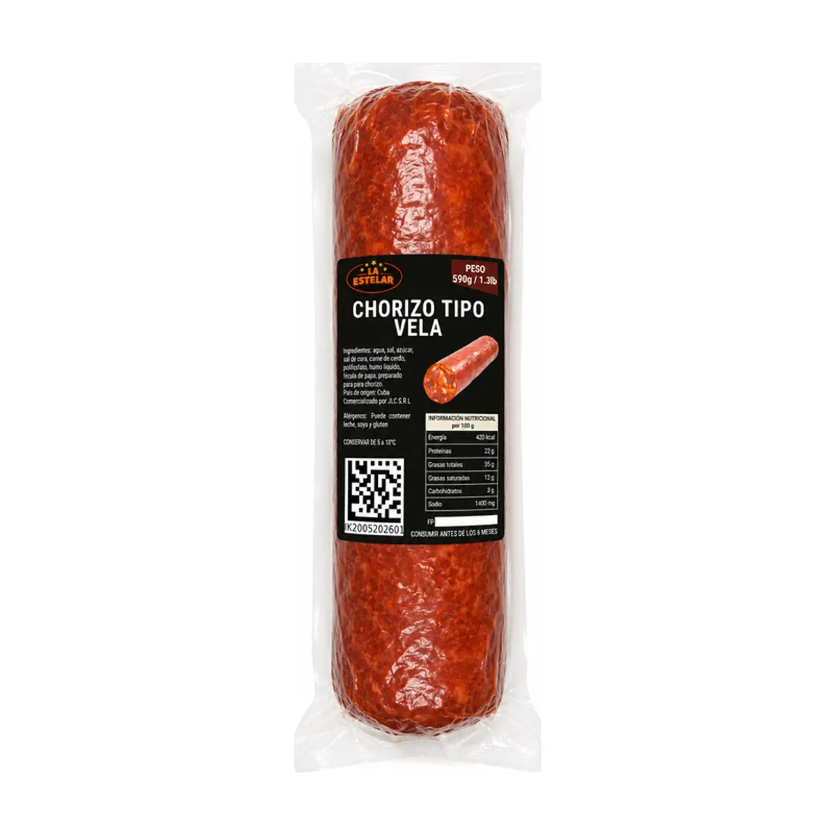 Chorizo tipo vela La Estelar (590 g / 1.3 lb) - Imagen 1