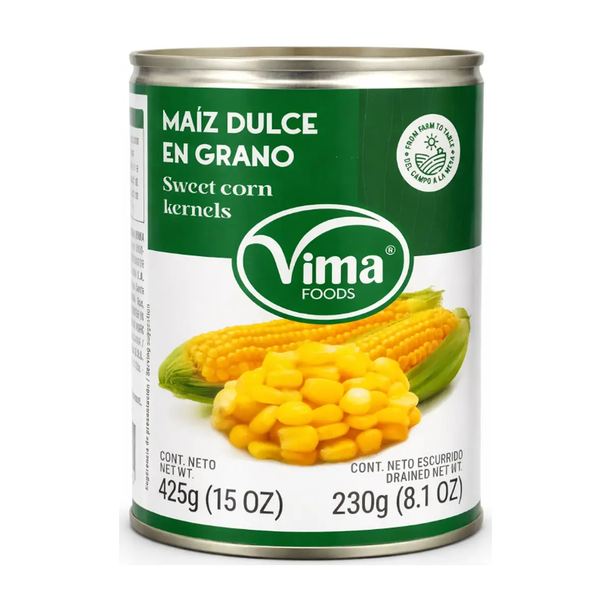 Maiz dulce en grano Vima Foods (425 g / 15 oz)