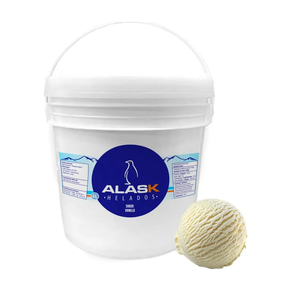 Helado sabor vainilla Alask (4 L) - Imagen 1