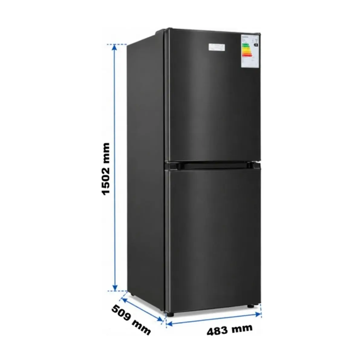 Refrigerador de 226 L / 8 pies cúbicos gris con dos puertas negras Royal RF800SBM - Thumbnail 2