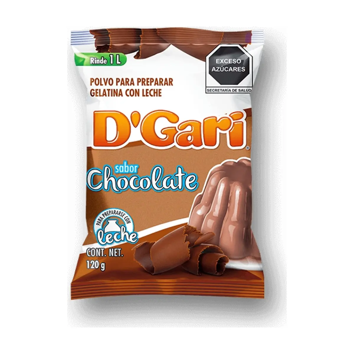 Gelatina con leche de sabor chocolate D'Gari (120 g / 4.23 oz) - Thumbnail 2