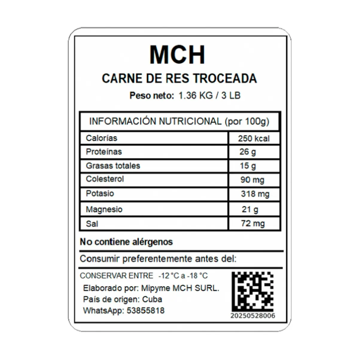 Carne de res troceada MCH (1.36 kg / 3 lb) - Thumbnail 3