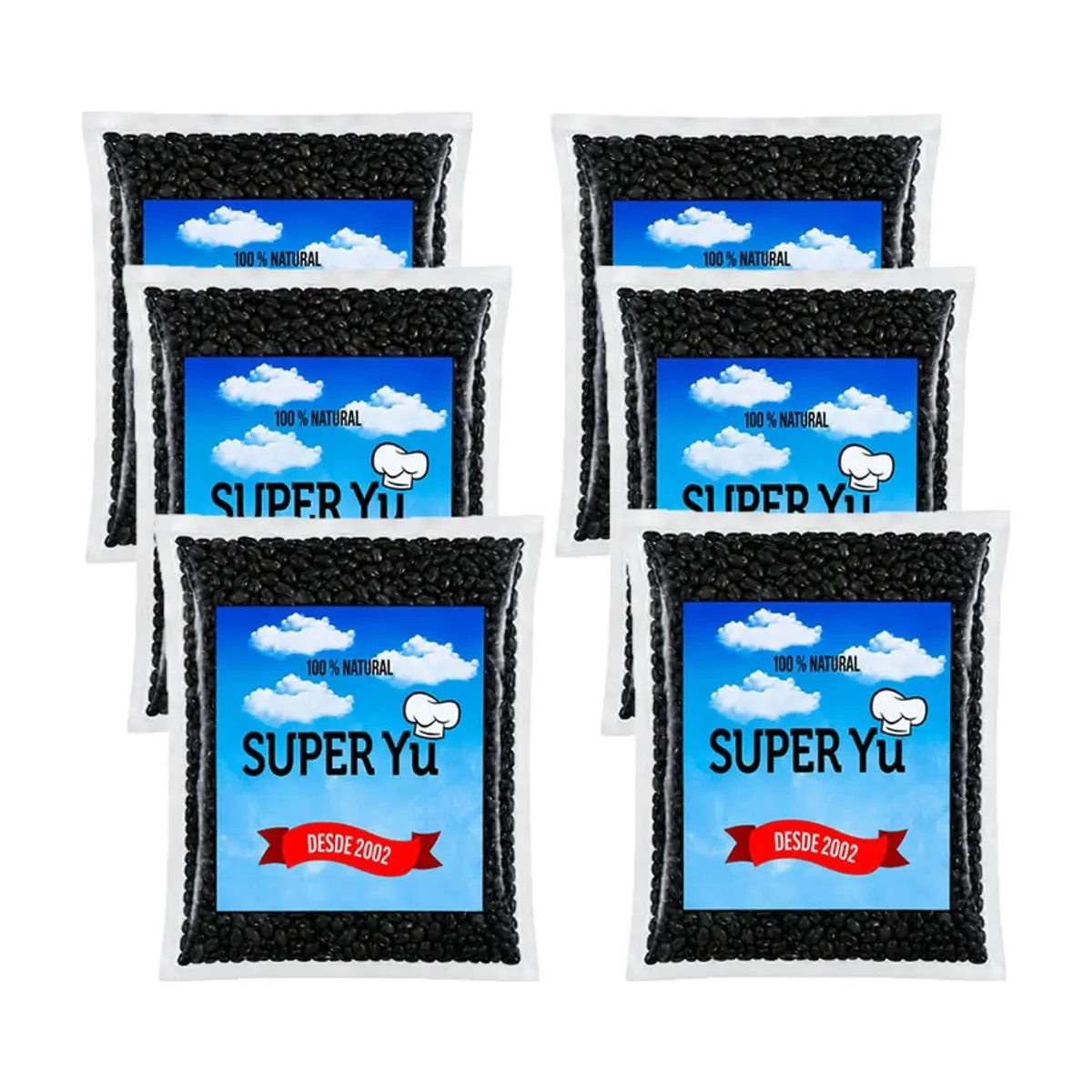 Frijoles negros Super Yu ( 6 x 900 g / 1.98 lb) - Miniatura 1