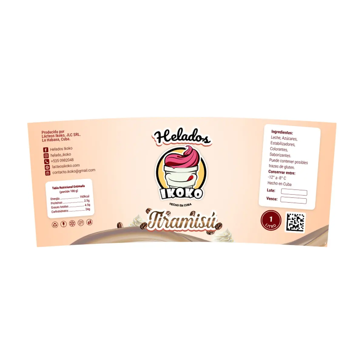 Helado sabor tiramisú Ikoko (4 L) - Miniatura 2
