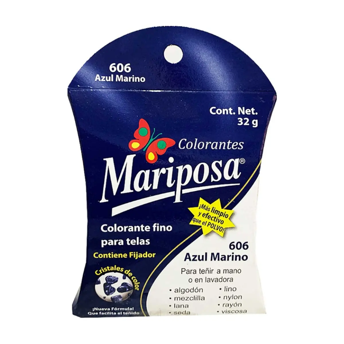Colorante fino para telas color azul marino mezclilla Mariposa (32 g / 1.12 oz)