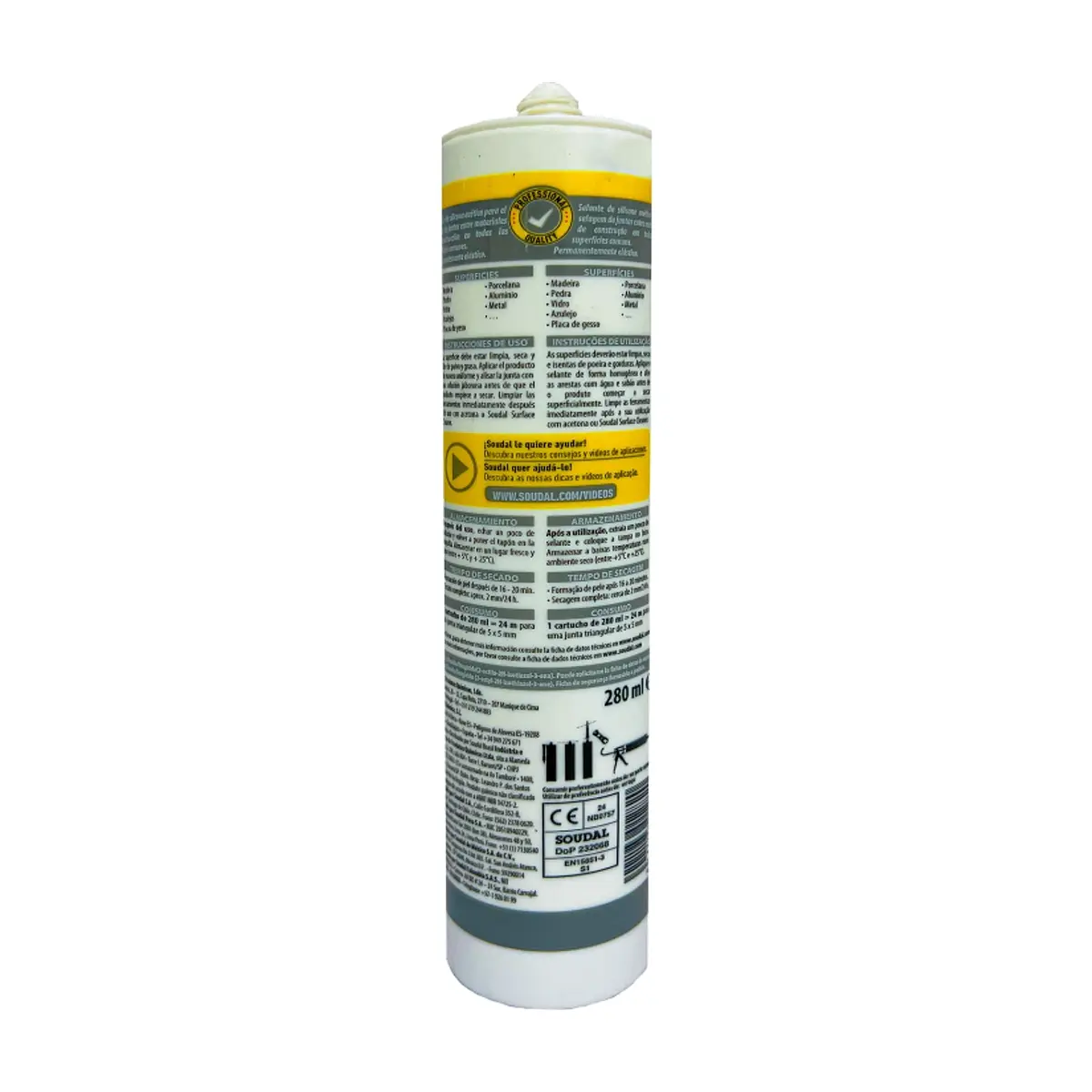 Silicona transparente universal Soudal (280 ml) - Miniatura 2