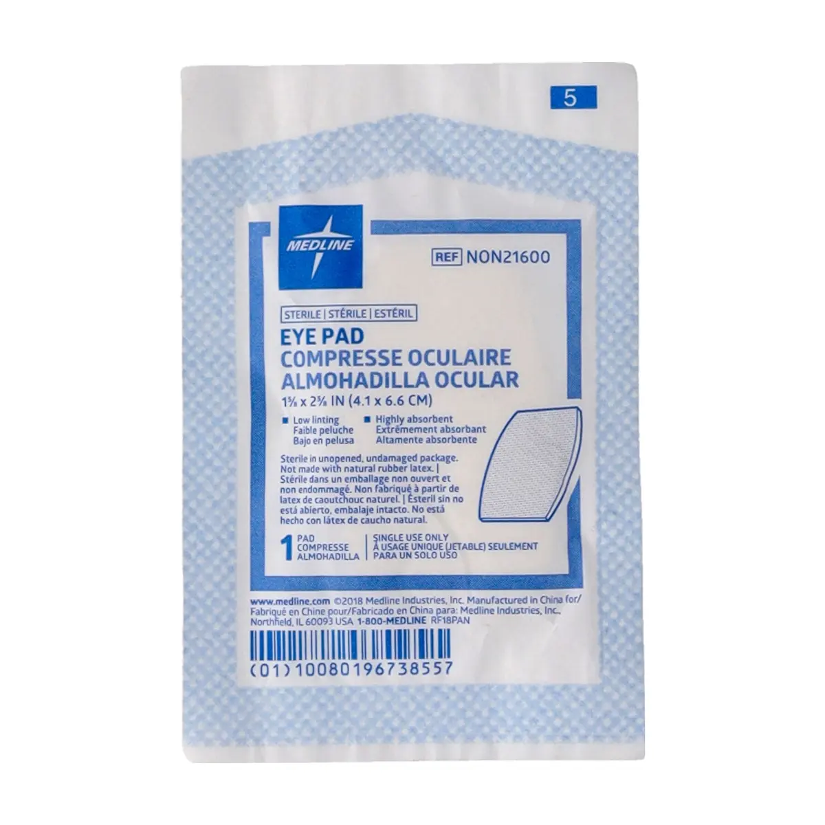 Almohadilla ocular 4.1 cm x 6.6 cm Medline (1 U)