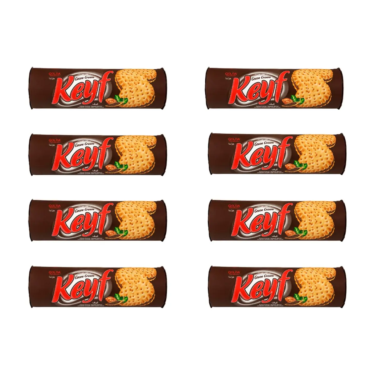 Galleta sándwich de crema de cacao Keyf Golda (8 X 140 g / 4.94 oz)