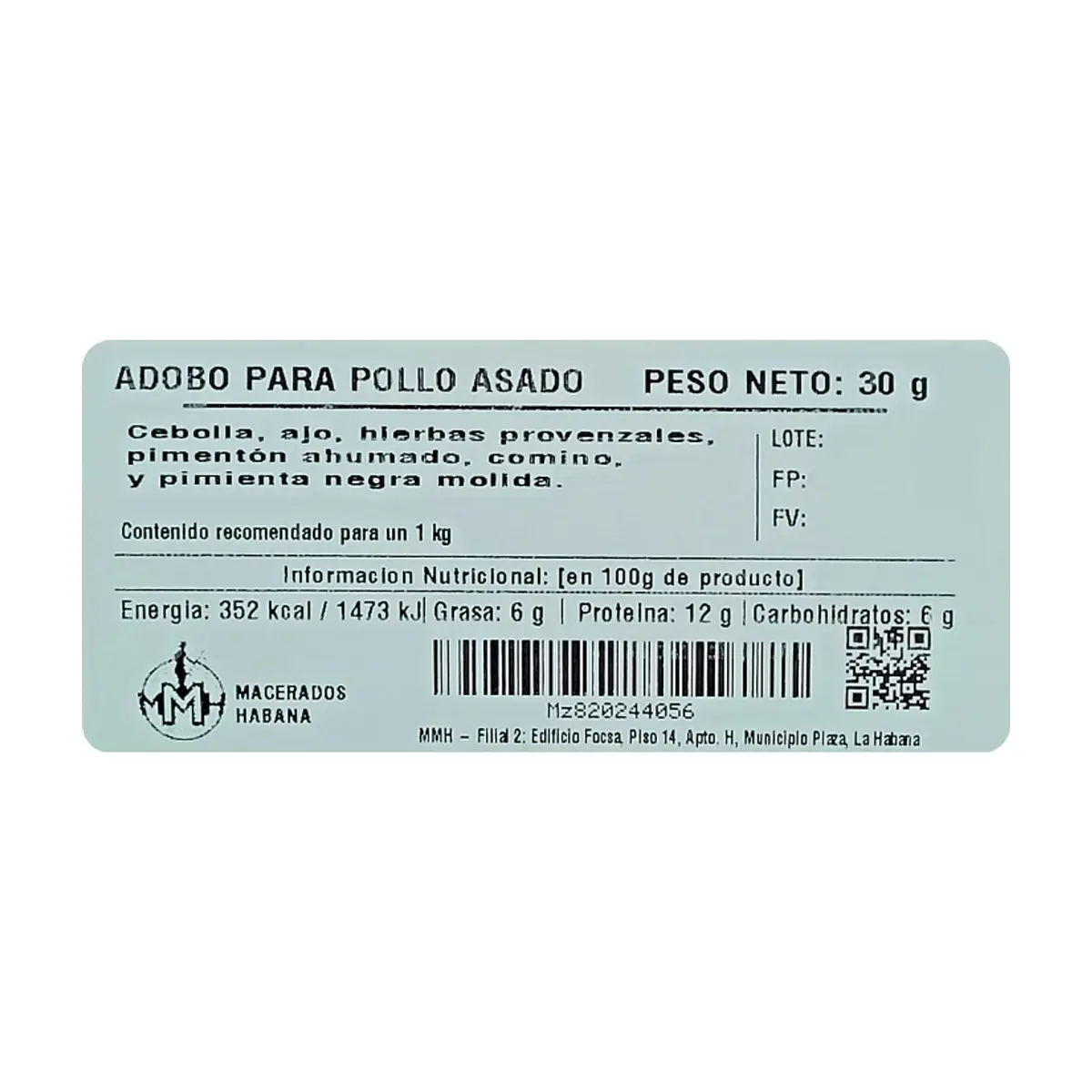 Adobo para pollo asado Macerados Habana (30 g / 1.06 oz) - Miniatura 2
