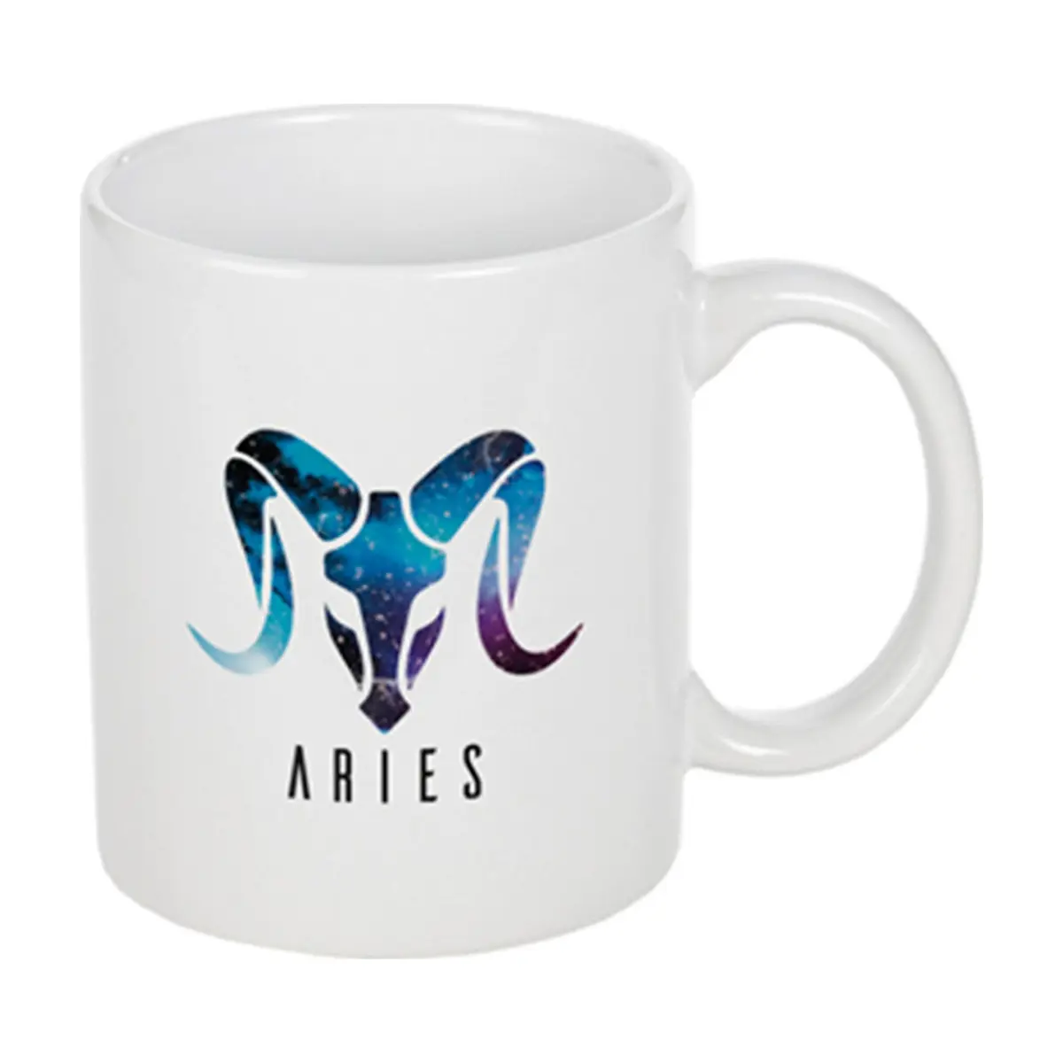 Taza - jarra - de cerámica de 330 ml color blanco con símbolo del zodiaco Aries CM