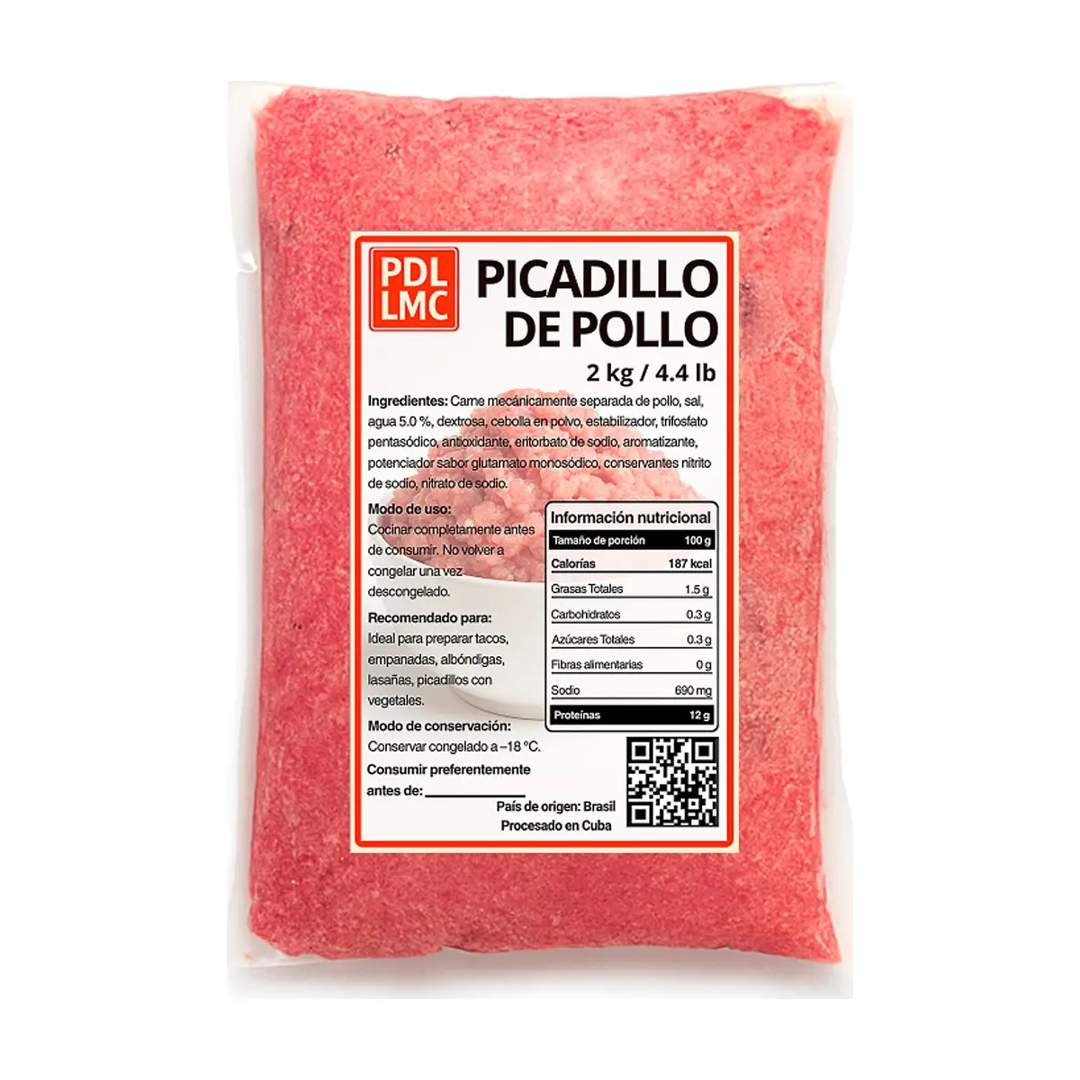 Picadillo de pollo PDL LMC (2 kg / 4.4 lb)