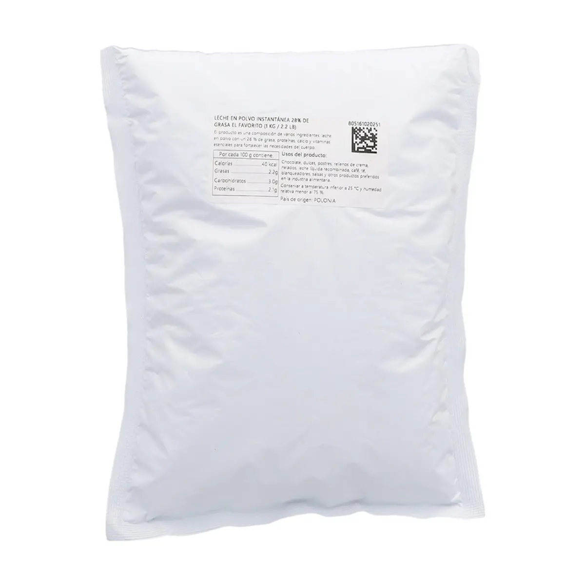 Leche en polvo instantánea 28% de grasa El Favorito (1 kg / 2.20 lb) - Miniatura 5