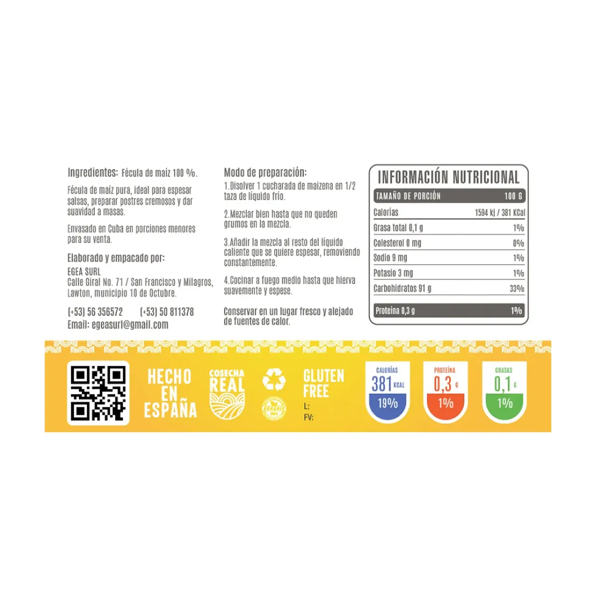 Maicena Cosecha Real (500 g / 1.1 lb) - Thumbnail 3