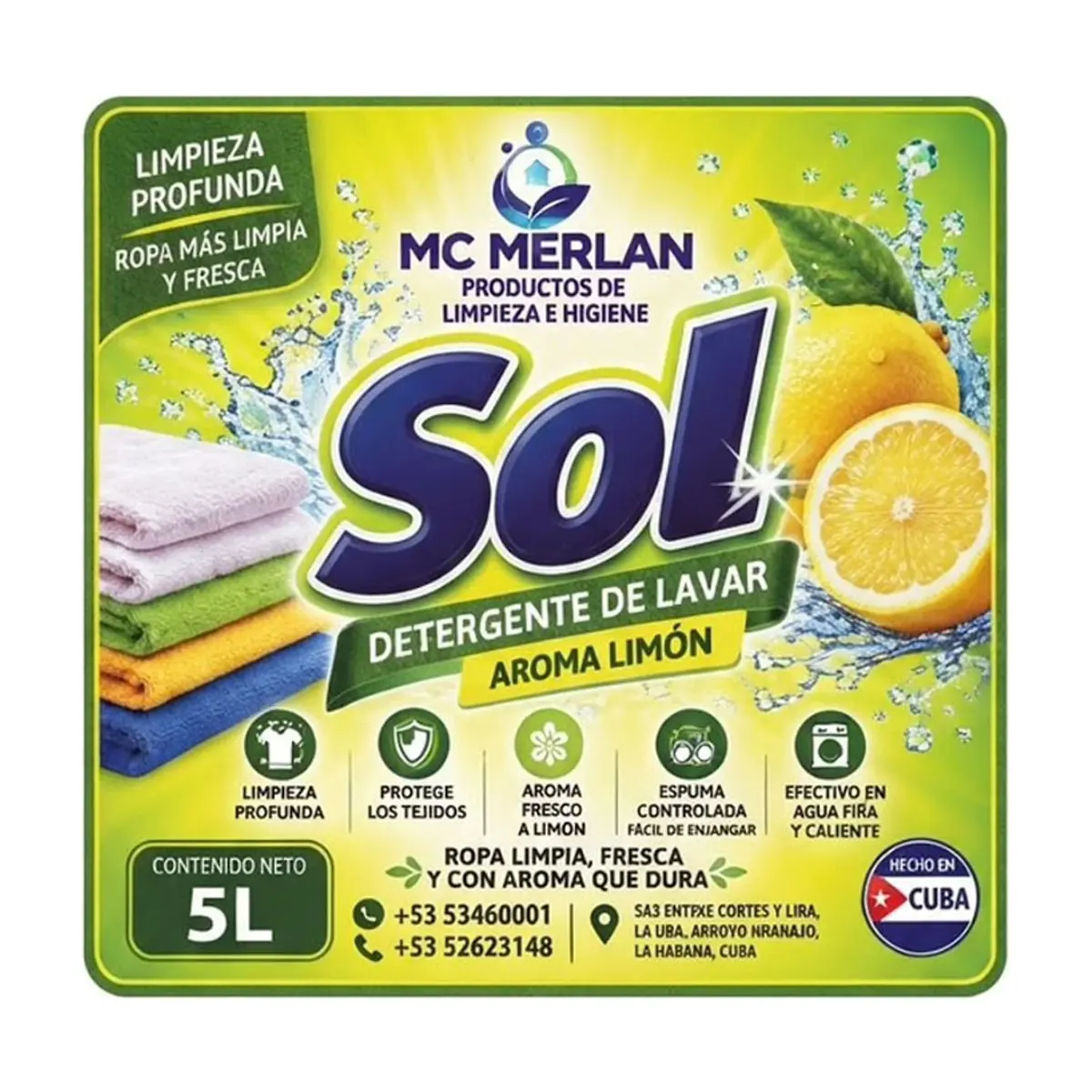Detergente líquido de lavar con aroma a limón MC Merlan (5 L) - Thumbnail 3