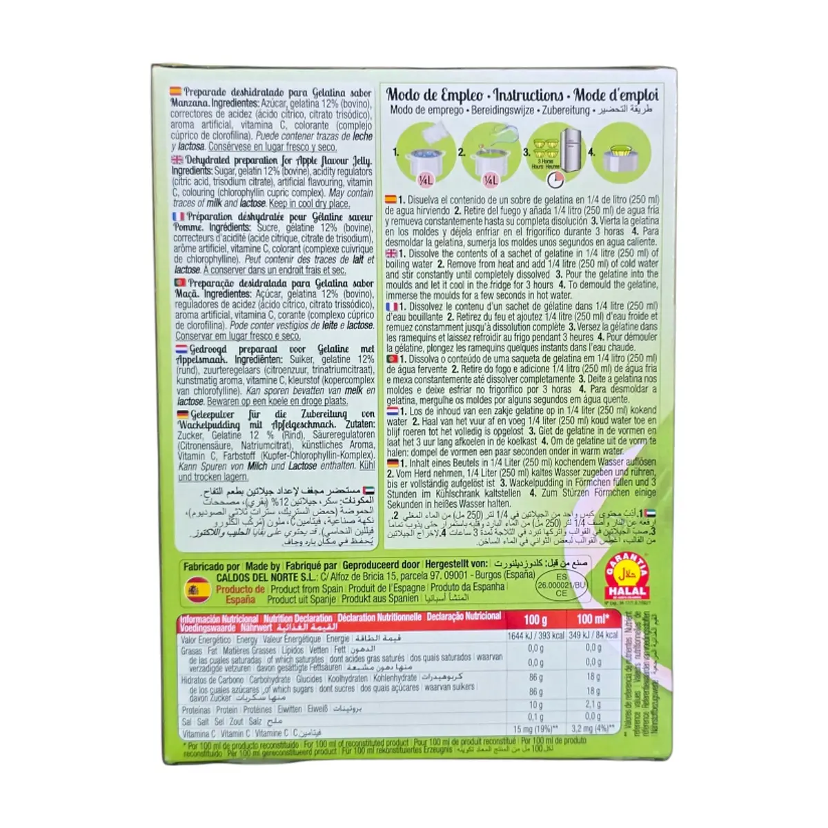 Gelatina sabor a manzana Calnort (170 g / 6 oz) - Thumbnail 3