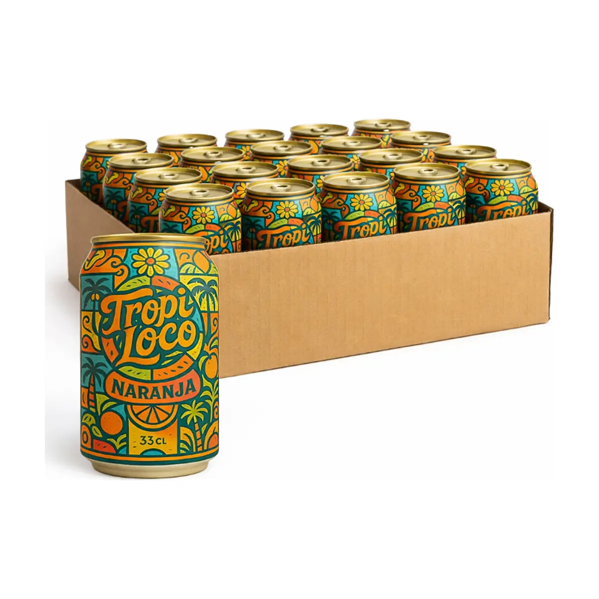 Refresco gaseado de naranja Tropi Loco (24 x 330 ml) - Miniatura 1
