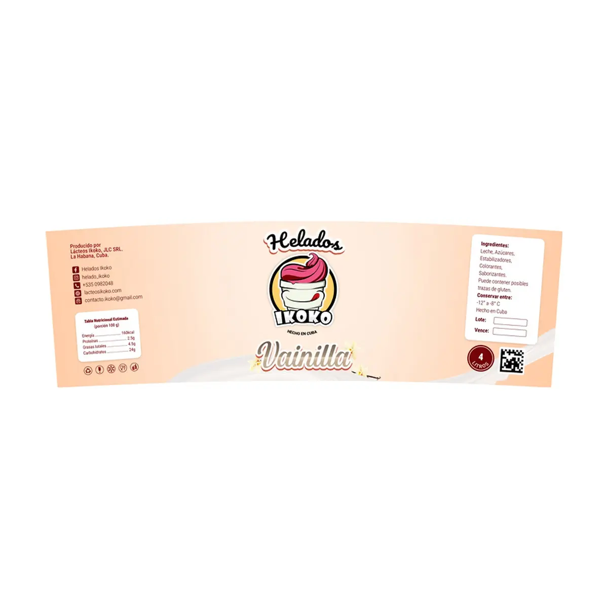 Helado sabor vainilla Ikoko (4 L) - Miniatura 2