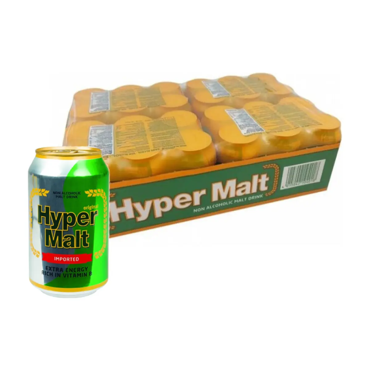 Malta sin alcohol en lata Hyper Malt (24 X 330 ml)