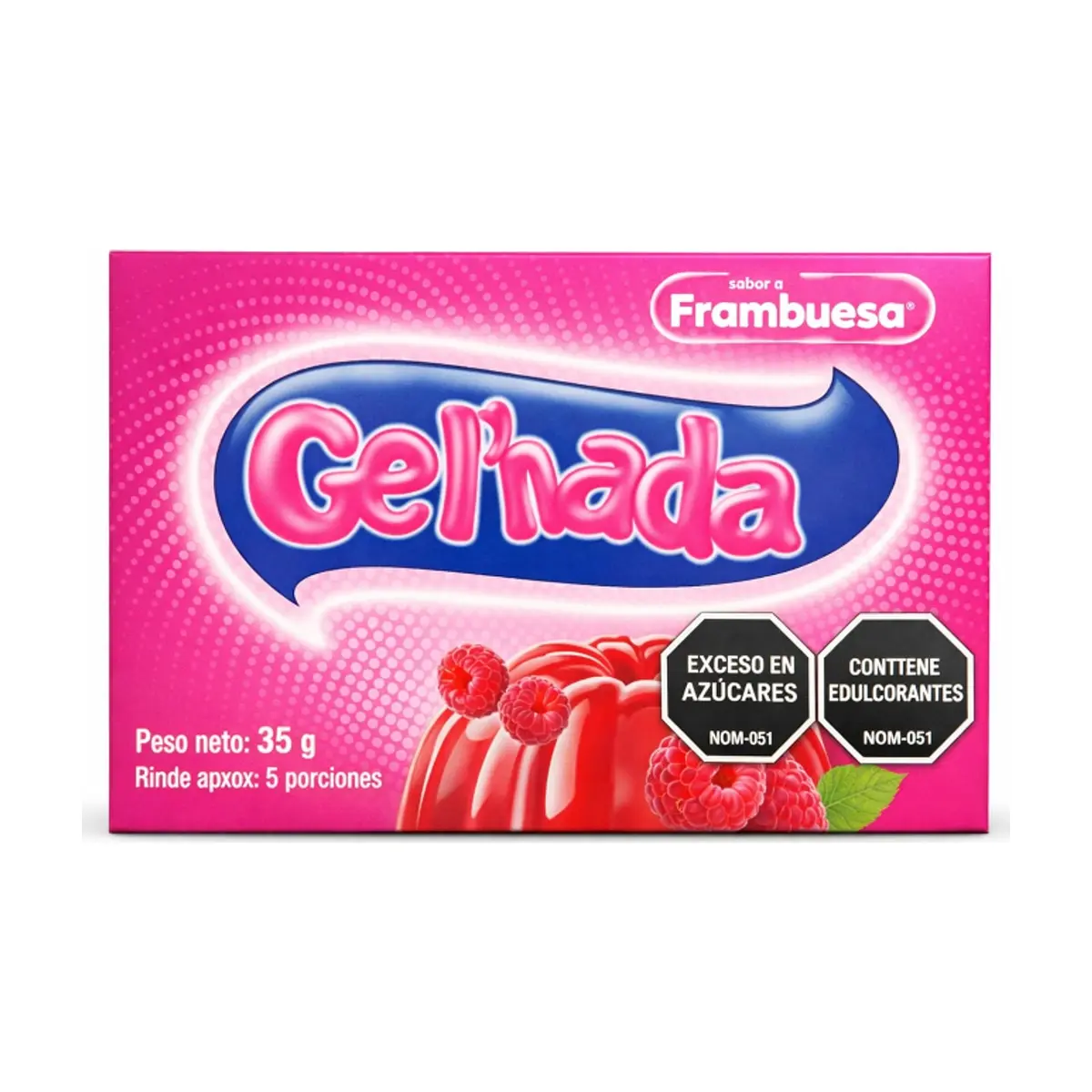Gelatina sabor frambuesa Gel´hada (35 g / 1.23 oz) - Miniatura 1