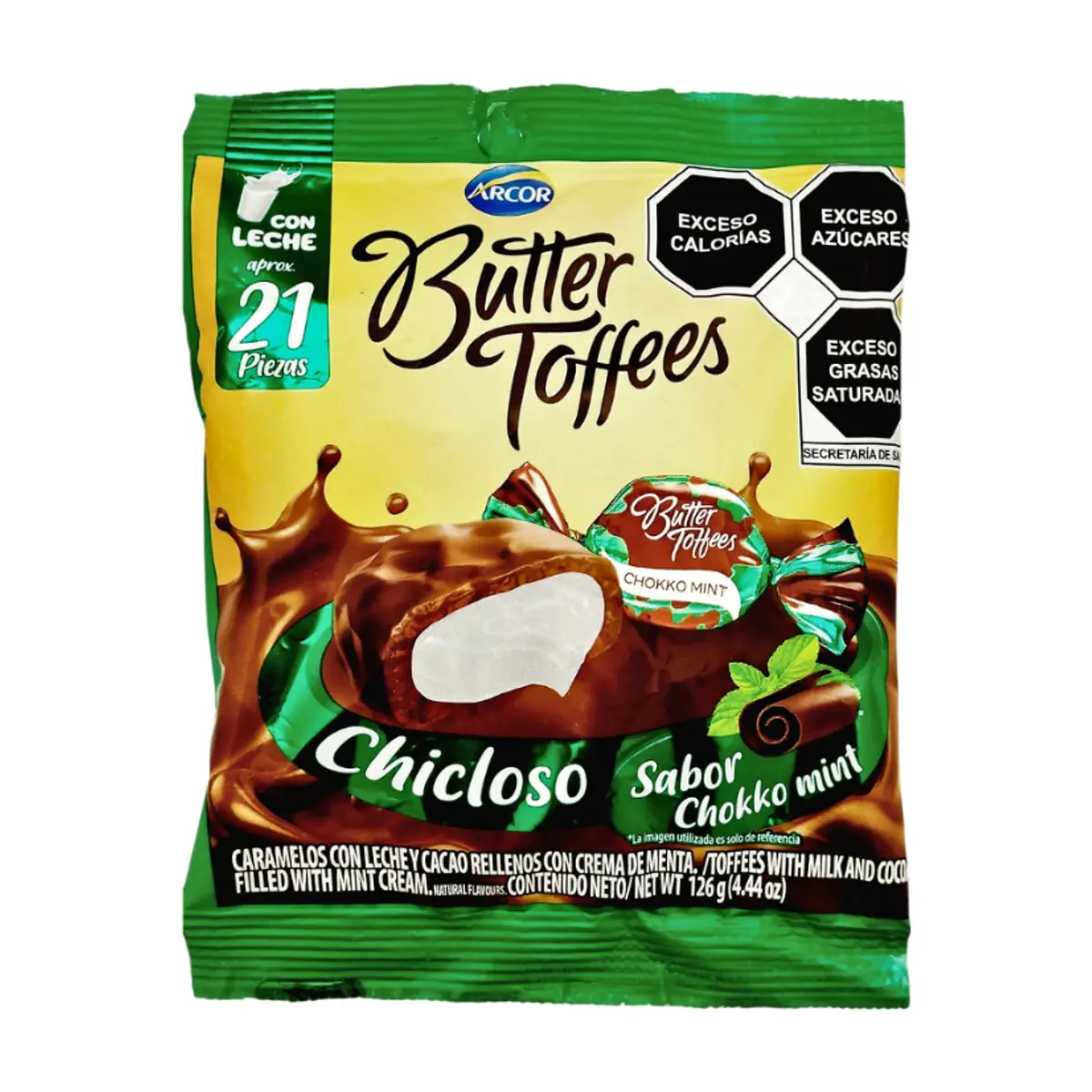 Caramelos con leche y cacao rellenos con crema de menta Arcor (126 g / 4.4 oz) - Thumbnail 5