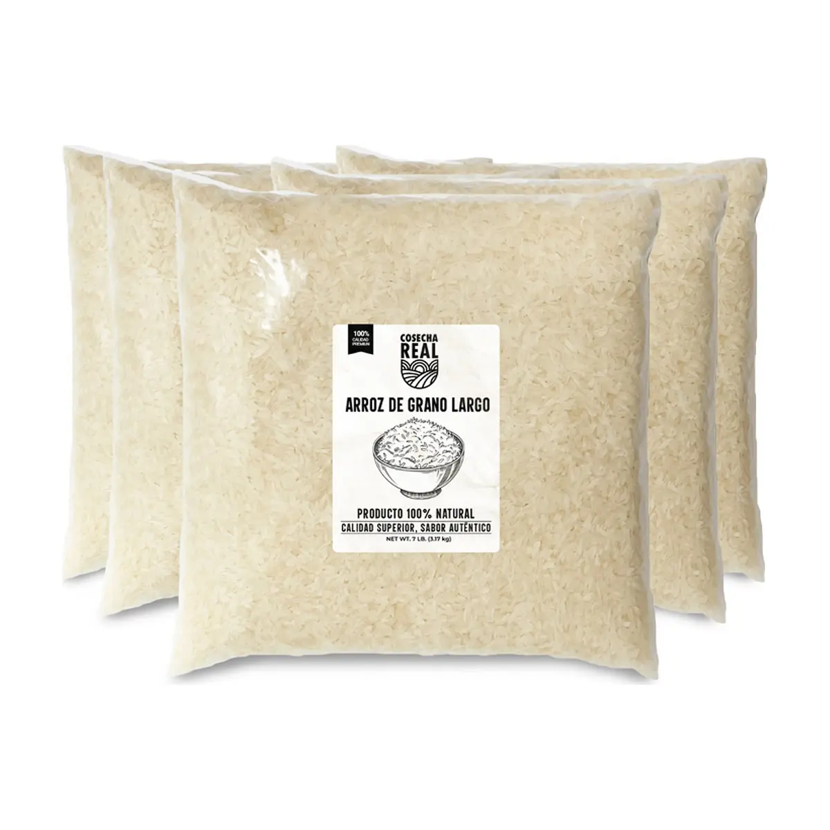 Arroz de grano largo Cosecha Real (5 x 3.17 kg / 7 lb)