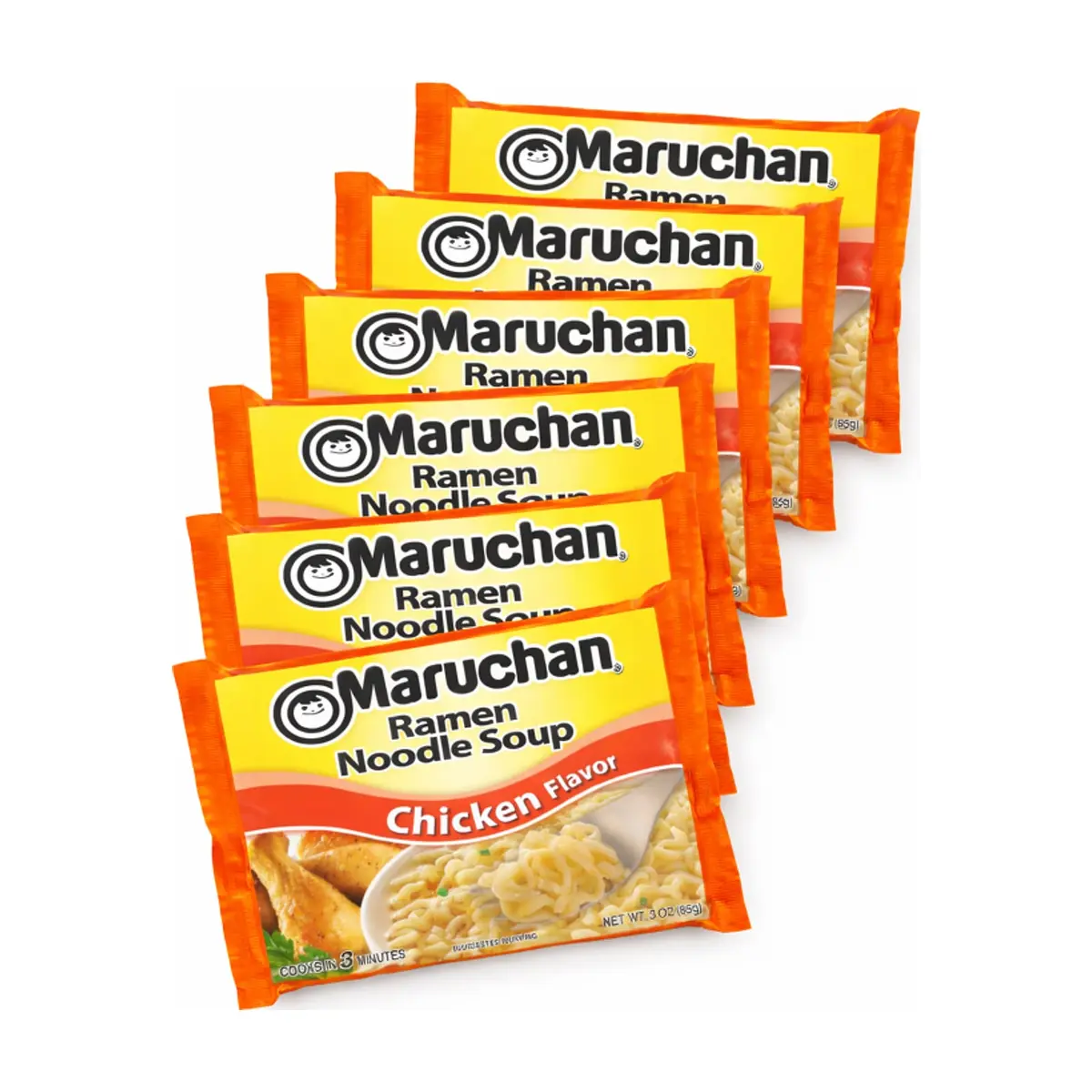 Sopa instantánea de fideos sabor a pollo Maruchan (6 x 85 g / 2.99 oz)