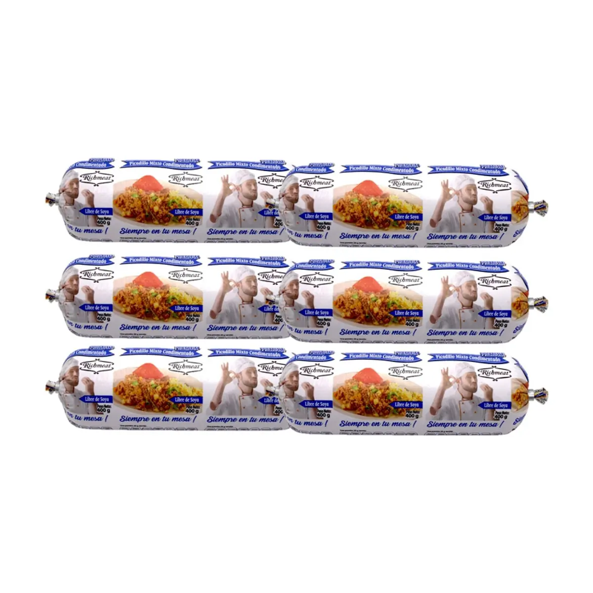 El Cocinerito Richmeat Seasoned Mixed Chicken and Pork Picadillo (6 x 400 g / 14.10 oz)