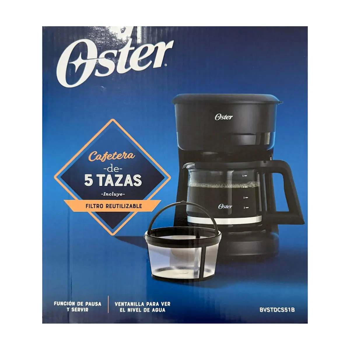 Cafetera de 5 tazas negra Oster BVSTDCS51B - Miniatura 3