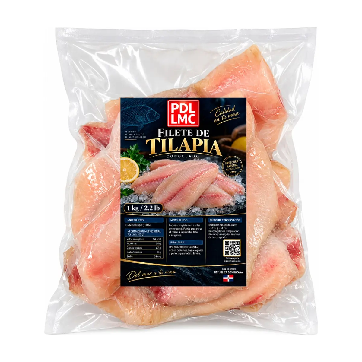 Filete de pescado tilapia congelado PDL LMC (1 kg / 2.2 lb) - Thumbnail 2