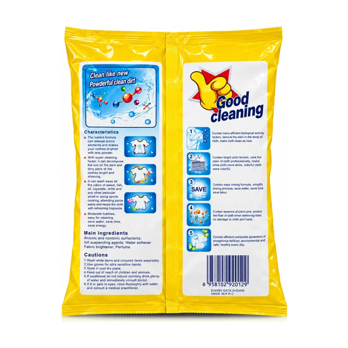 Detergente en polvo perfumado Good Cleaning (500 g / 1.1 lb) - Thumbnail 2