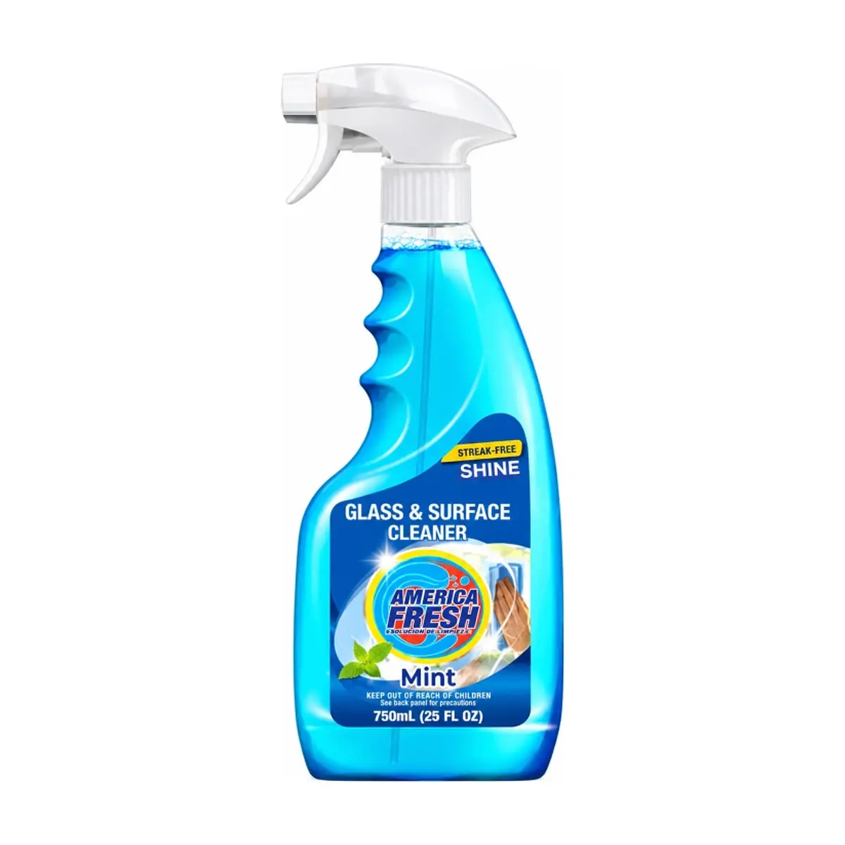 Limpiador de vidrios y superficies con fragancia de menta America Fresh (750 ml / 25.36 fl oz) - Imagen 1