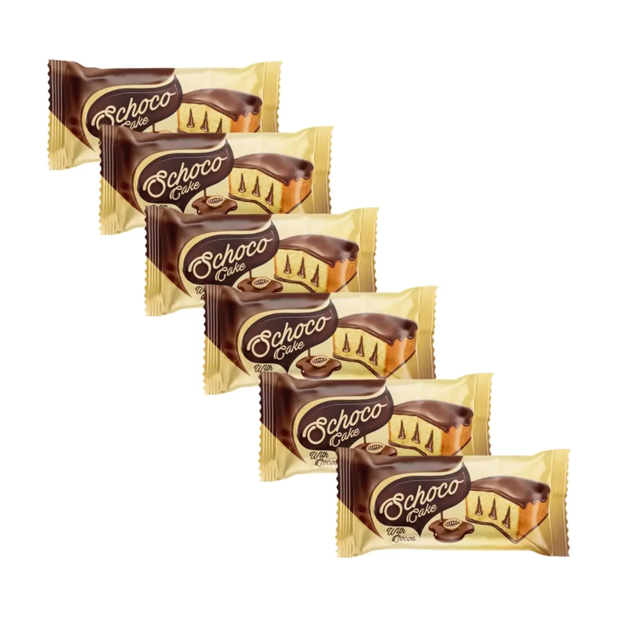 Pastel relleno con salsa de cacao cubierto de chocolate con leche Schoco Cake Ani (6 x 40 g / 1.41 oz) - Miniatura 1