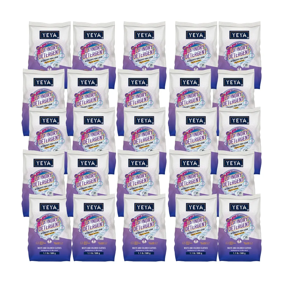 Detergente en polvo con aroma a lavanda YEYA (25 x 500 g / 1.1 lb) - Miniatura 1