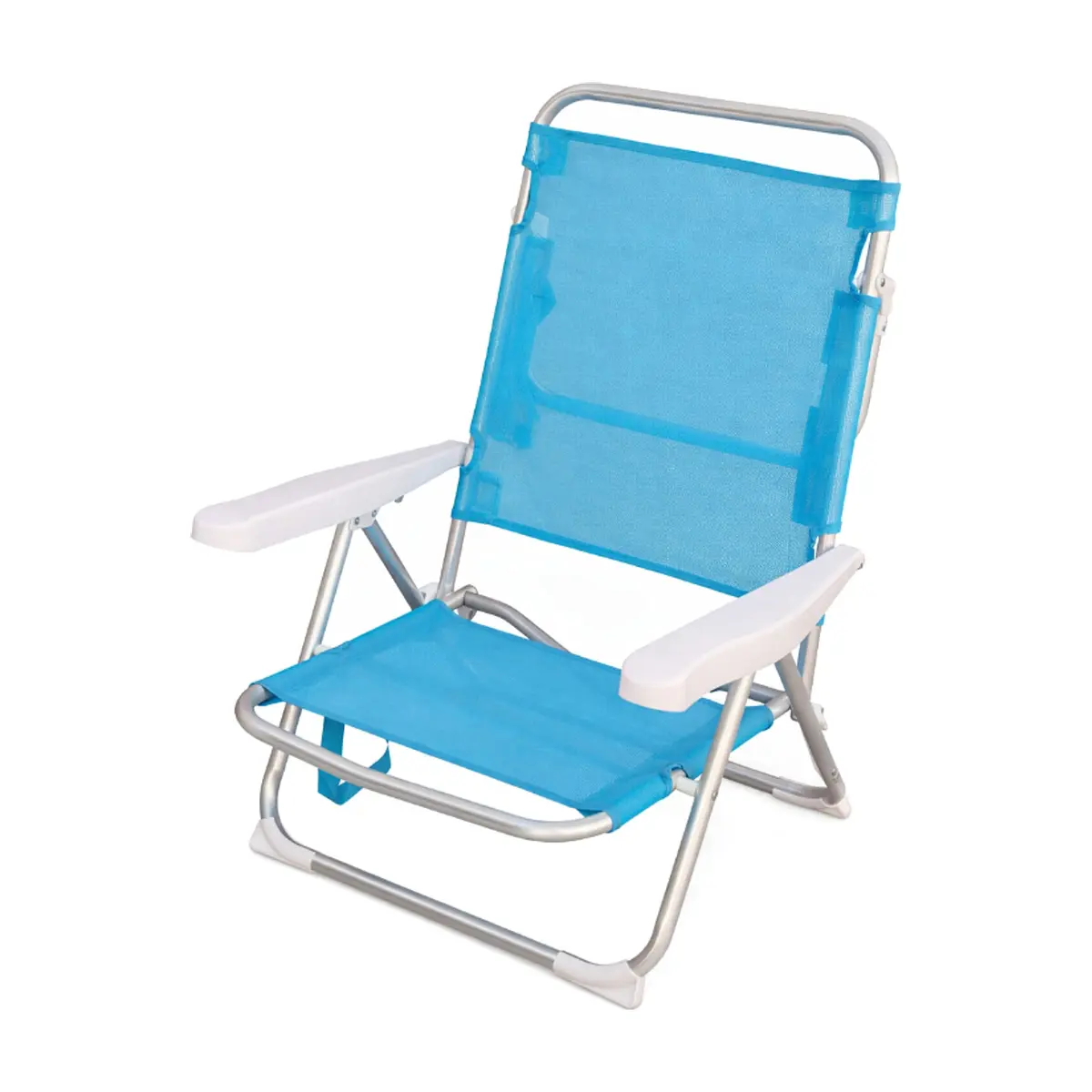 Silla de playa plegable aluminio fibreline azul con asa Casa y Menaje